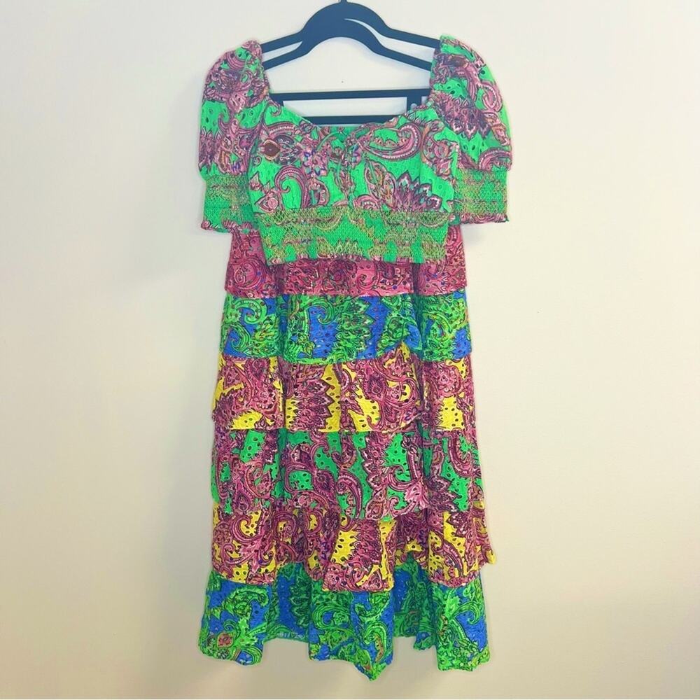 Alice + Olivia SET Jia tiered skirt & Crawford smocked Crop Top Size XS / 2 - Picture 4 of 15